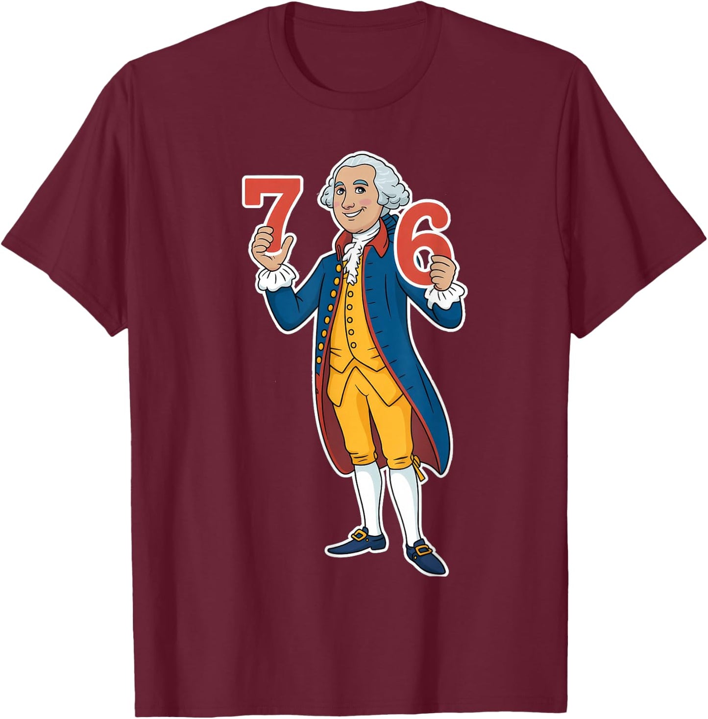 6-7 7-6 George Washington Six Seven American T-Shirt - T-Shirt | Maroon