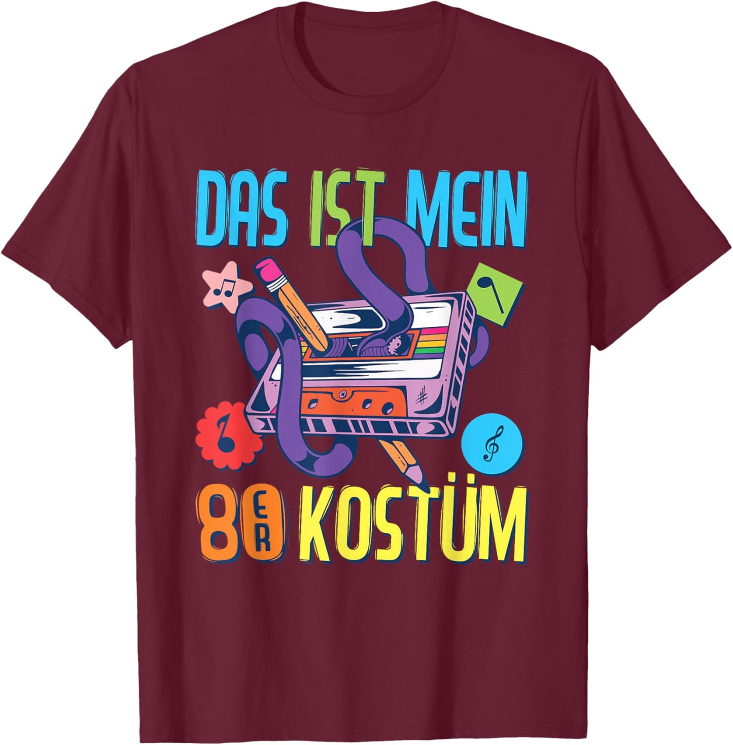 Das ist Mein 80er Kostüm 80er Jahre Outfit Damen Herren 1980 T-Shirt - T-Shirt | Maroon