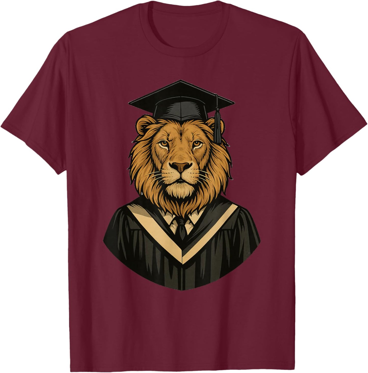 Cute Lion Graduation T-Shirt - T-Shirt | Maroon