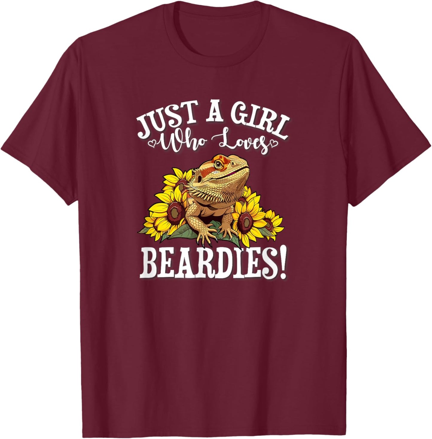 Tiny Dinosaur Girl Who Loves Bearded Dragon Lover T-Shirt - T-Shirt | Maroon