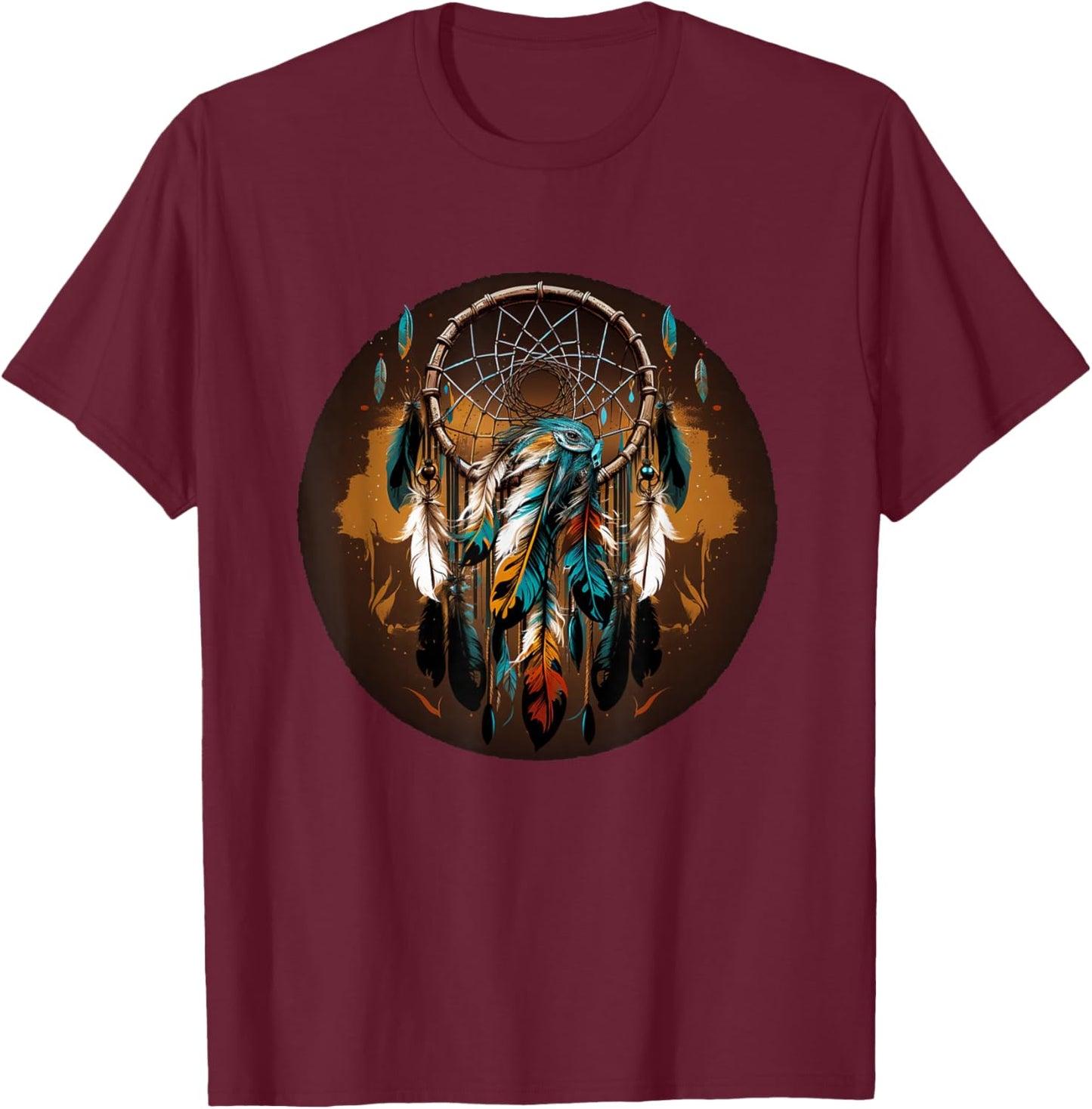 Native American Dreamcatcher Indian Design T-Shirt - T-Shirt | Maroon