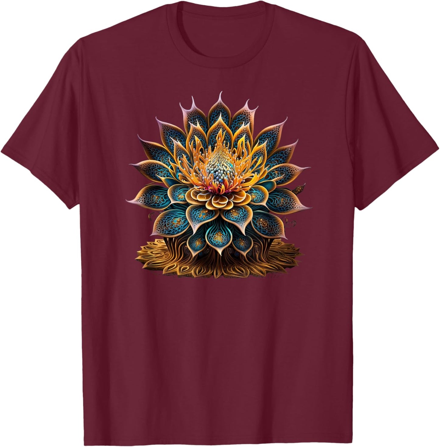 Lotus Flower Yoga Zen Bohemian Namaste Meditation T-Shirt - T-Shirt | Maroon