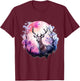 Deer Nature Animal Print Forest Floral Artwork Wildlife T-Shirt - T-Shirt | Maroon