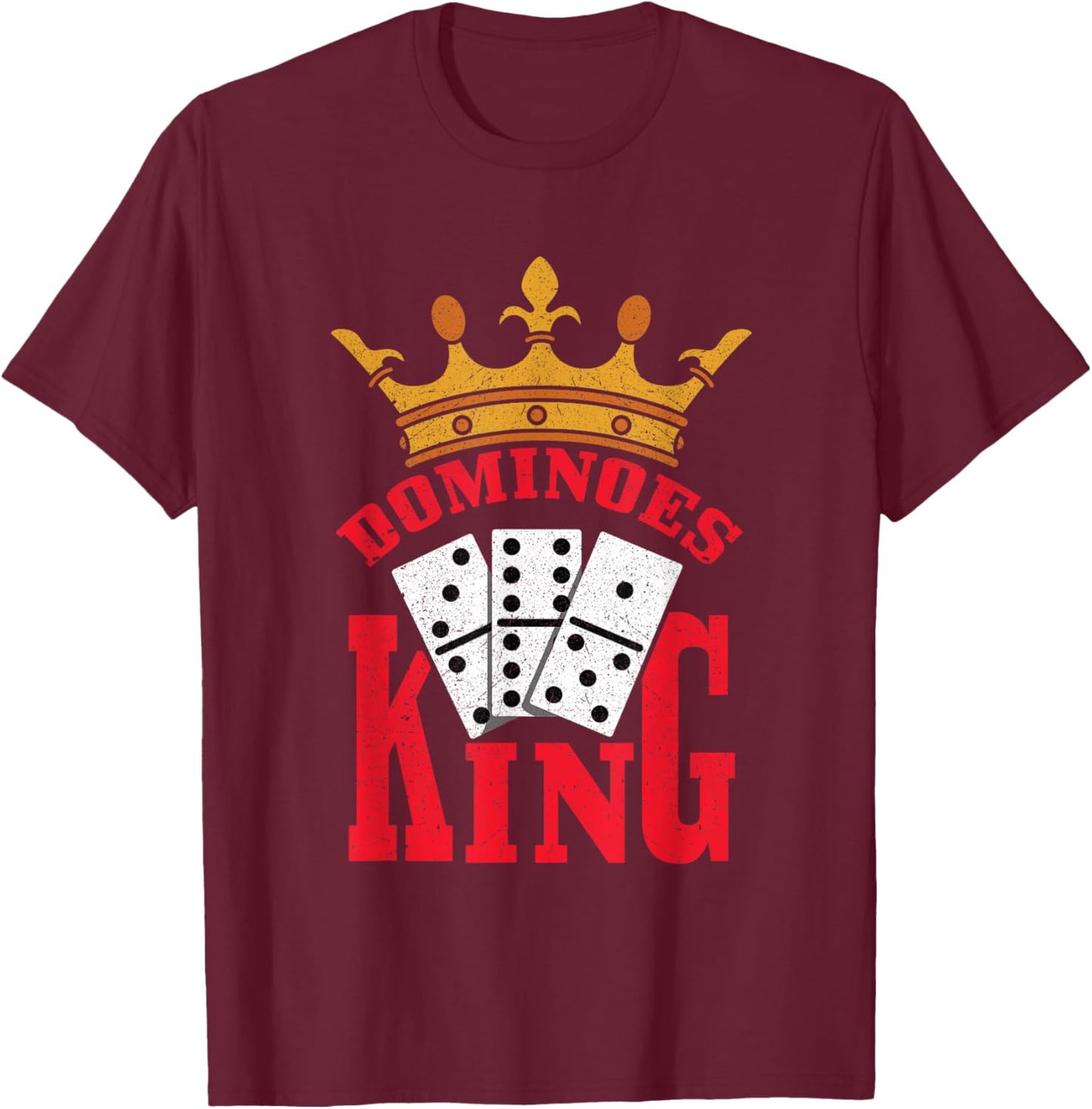 Dominoes King T-Shirt - T-Shirt | Maroon
