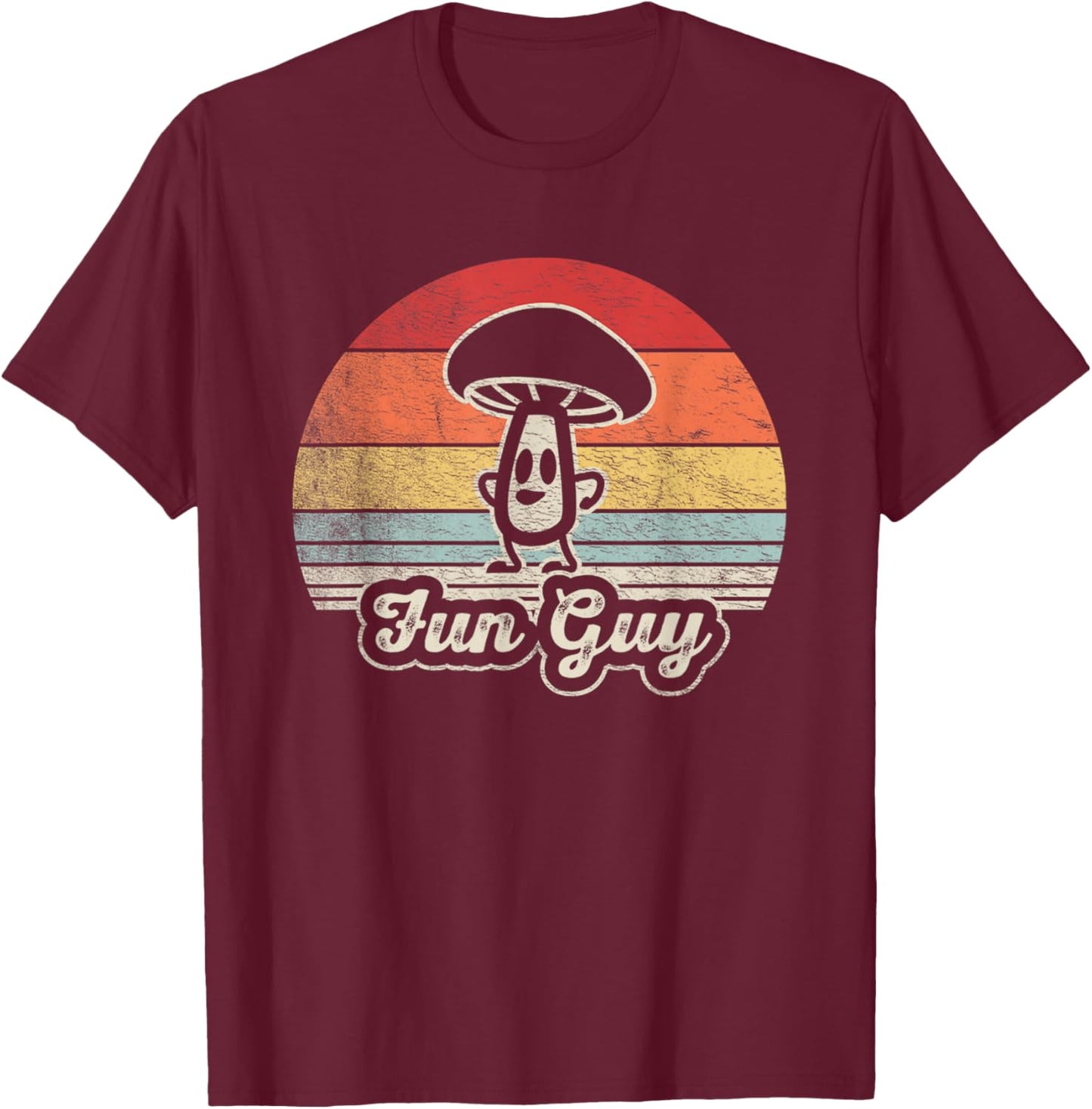 Vintage Fun Guy Fungi Shirt Funny Mushroom Fungus Humor T-Shirt - T-Shirt | Maroon