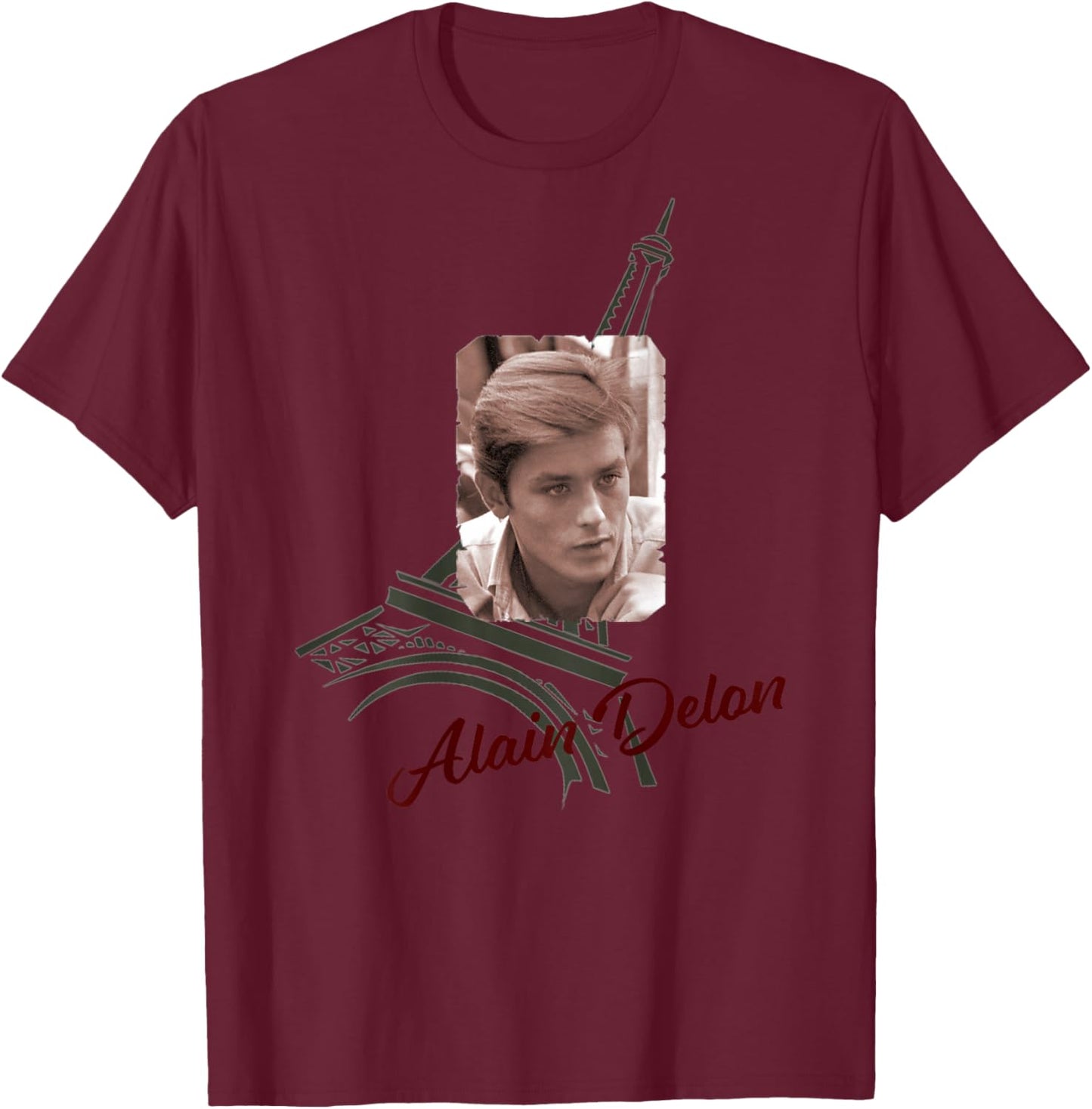 Alain Delon_001_Back Printed T-Shirt - T-Shirt | Maroon