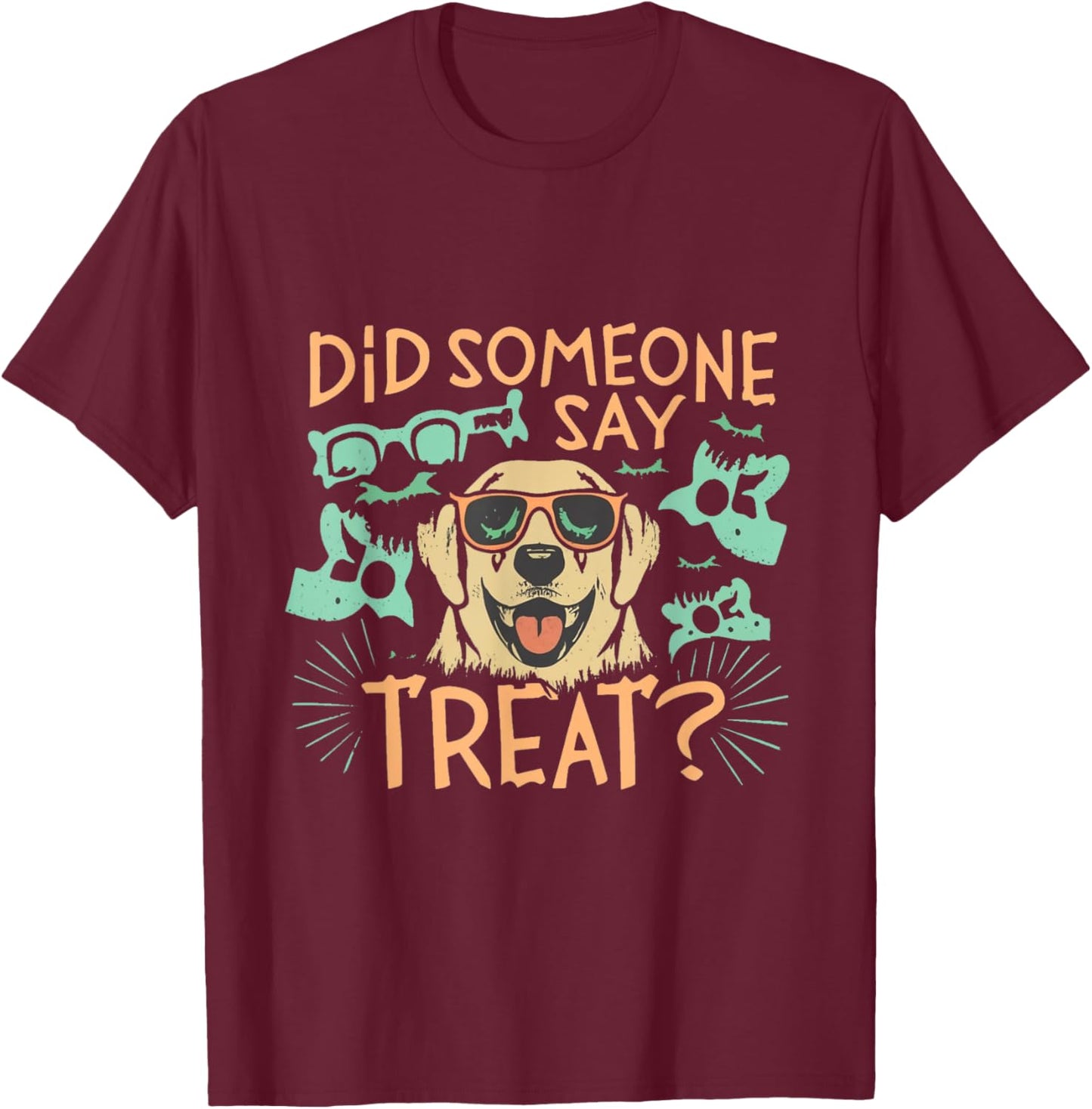 Funny Halloween Golden Retriever Did Someone Say Treat T-Shirt - T-Shirt | Maroon