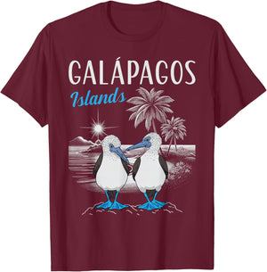 Blue Footed Booby Bird Galapagos Islands T-Shirt - T-Shirt | Maroon