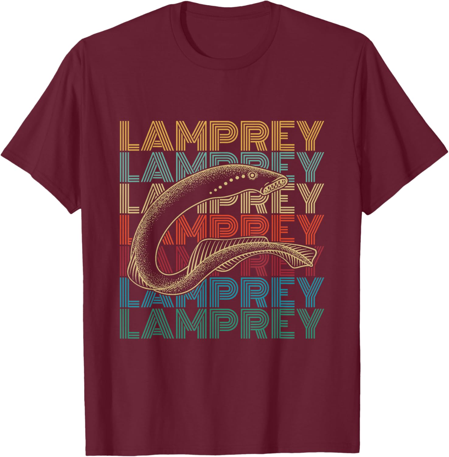 Sea Lamprey Fish Design for a Lamprey expert T-Shirt - T-Shirt | Maroon