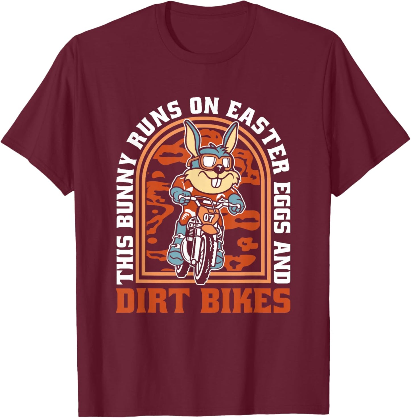 MX Motocross Rabbit Motorcycle Dirt Bike – Biker Dirt Bike T-Shirt - T-Shirt | Maroon