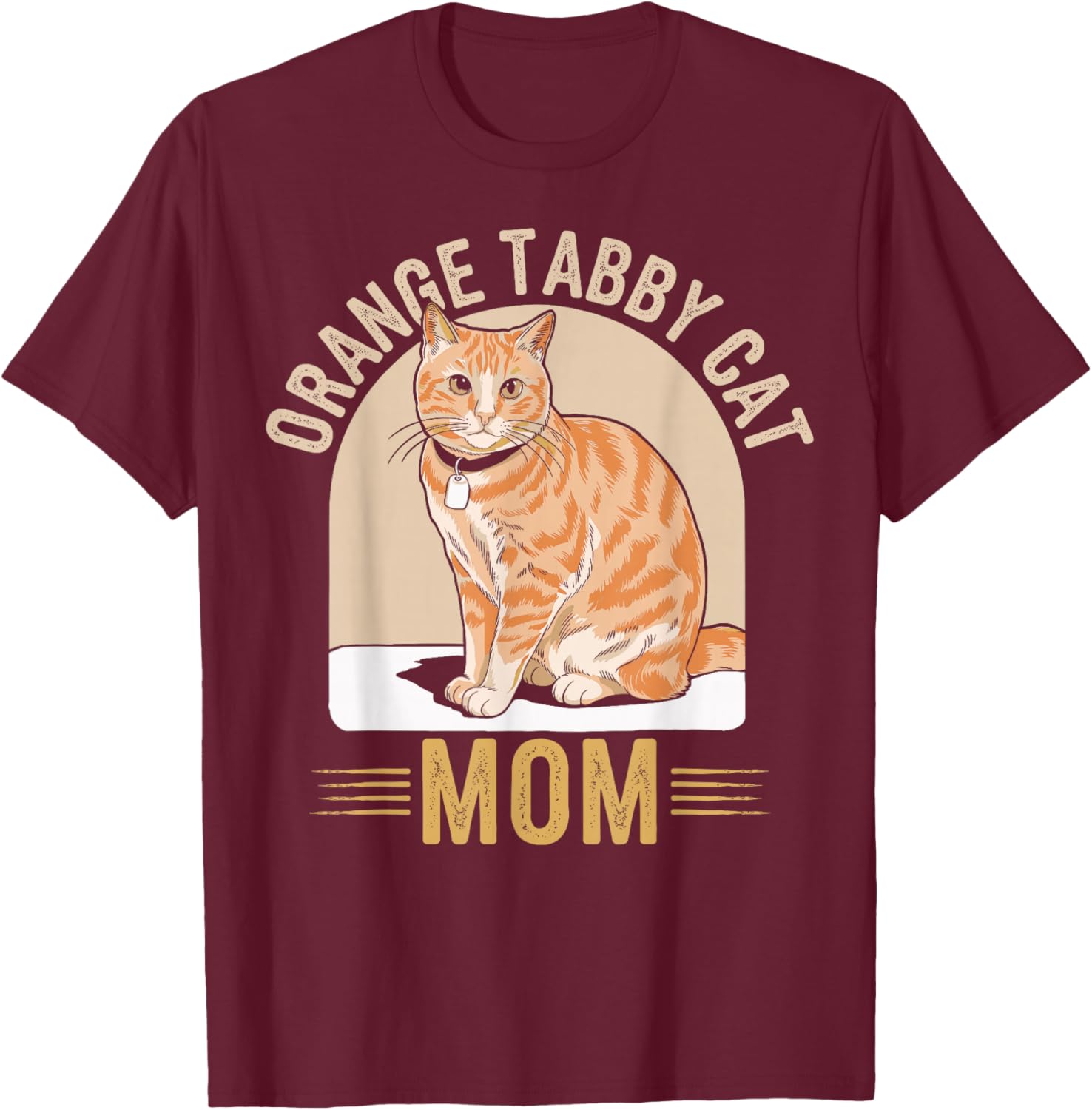 Tabby Cat Orange Cat Mom T-Shirt - T-Shirt | Maroon
