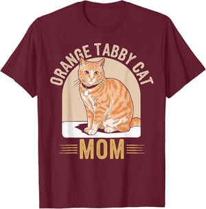 Tabby Cat Orange Cat Mom T-Shirt - T-Shirt | Maroon
