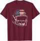 American Football Players Helmet US Flag T-Shirt - T-Shirt | Maroon