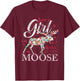 Nur EIN Mädchen das Elche liebt Sweden Animal Vintage Elk T-Shirt - T-Shirt | Maroon