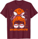 Baseball Momster Halloween Mom Messy Bun T-Shirt - T-Shirt | Maroon