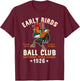 El Paso Early Birds Retro Minor League Baseball Team T-Shirt - T-Shirt | Maroon
