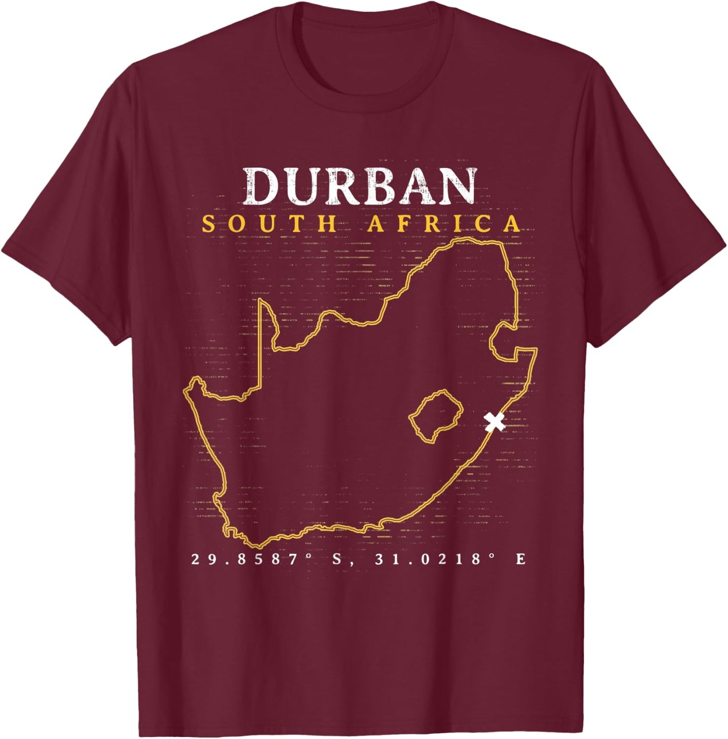 South Africa Durban T-Shirt - T-Shirt | Maroon