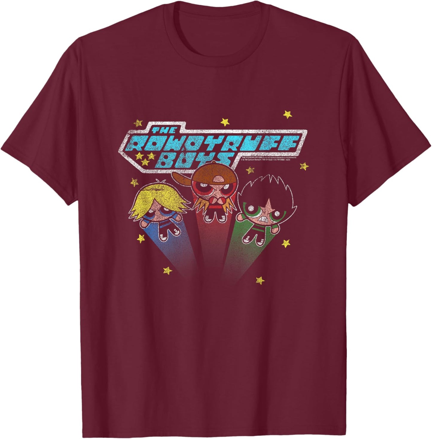 Powerpuff Girls The Rowdyruff Boys Cute Cartoon T-Shirt - T-Shirt | Maroon