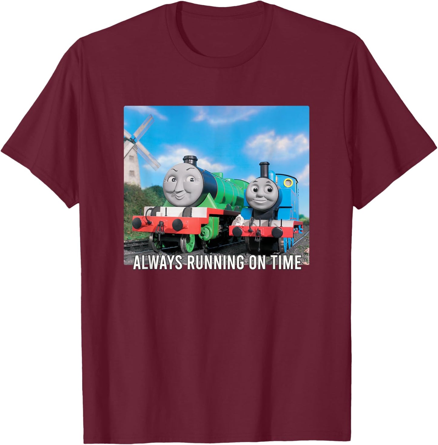 Thomas & Friends - Always Running on Time T-Shirt - T-Shirt | Maroon
