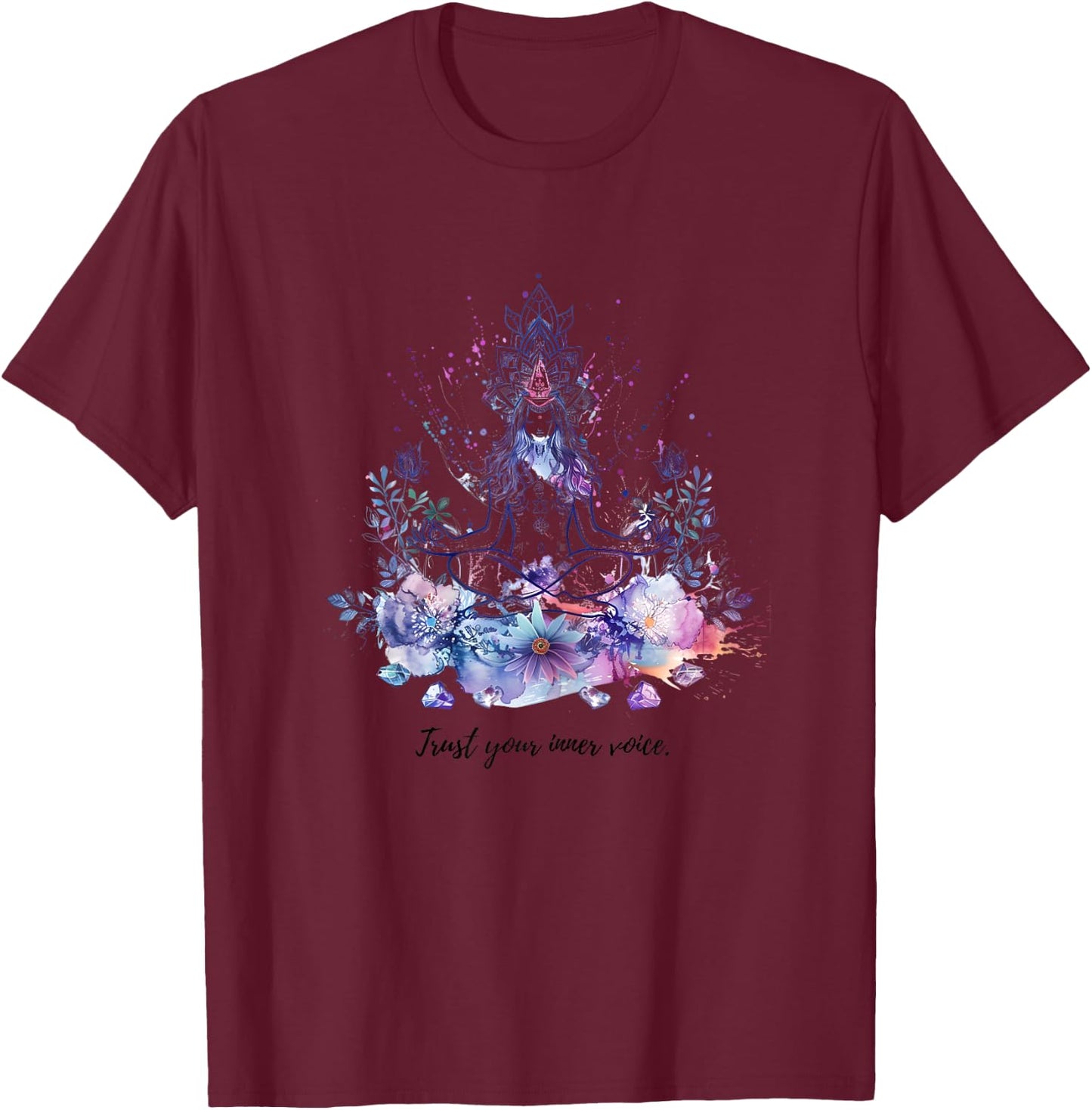 Tranquil Zen Meditation Mantra Wall Art & Accessories T-Shirt - T-Shirt | Maroon
