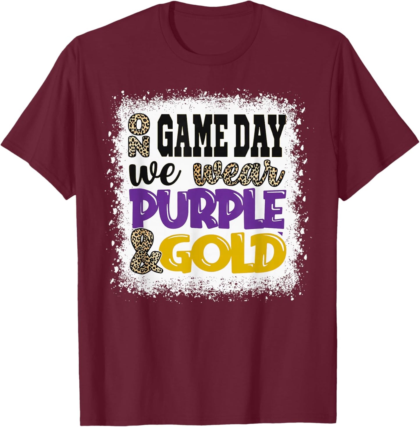 On Gameday Football We Wear Purple and Gold Game Day T-Shirt - T-Shirt | Maroon