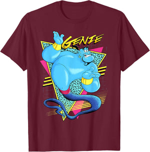 Disney Aladdin Genie Retro Abstract Portrait Logo Small T-Shirt - T-Shirt | Maroon