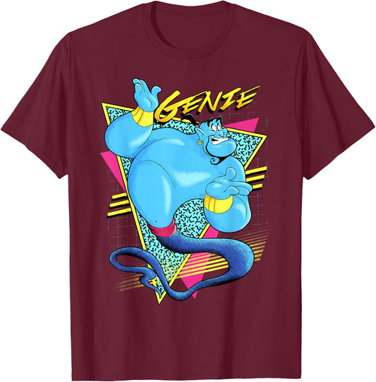 Disney Aladdin Genie Retro Abstract Portrait Logo Small T-Shirt - T-Shirt | Maroon