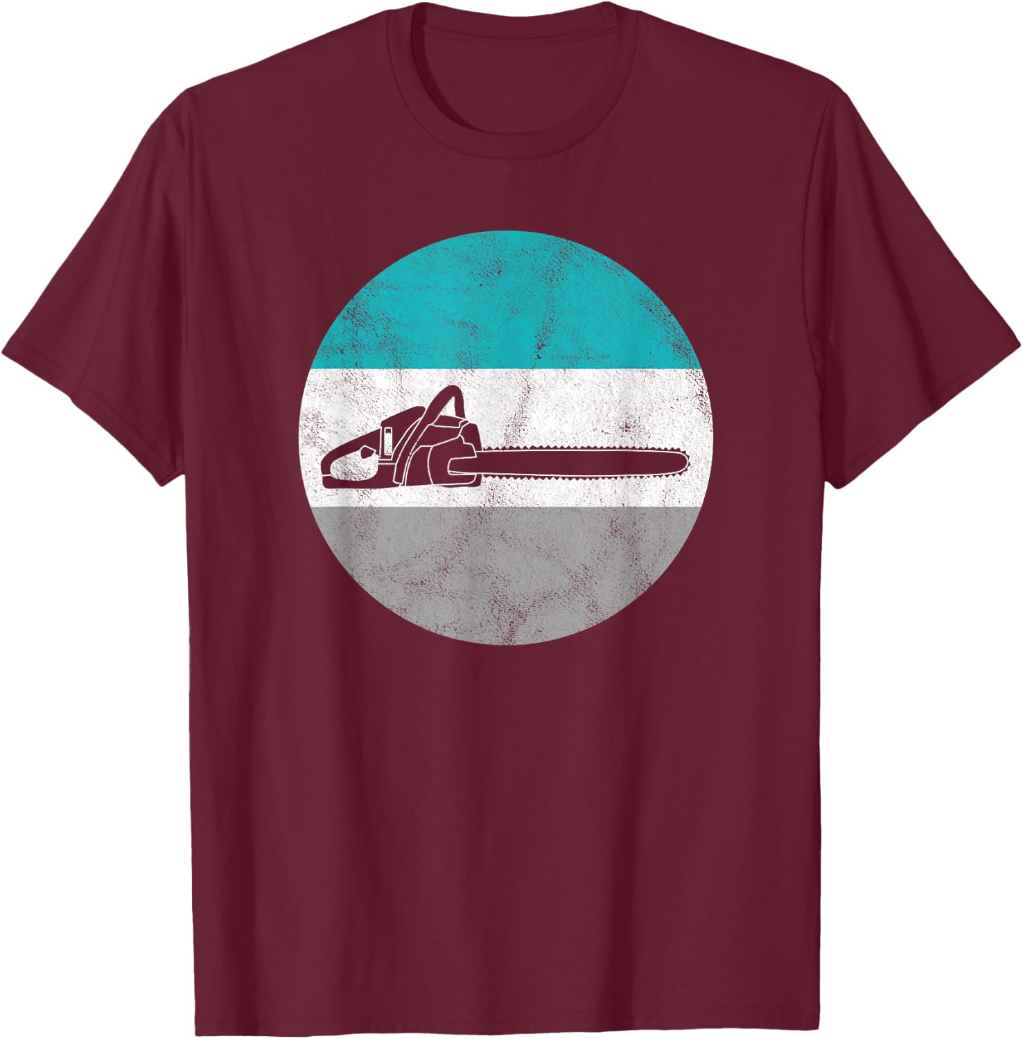 Chainsaw Retro Lumberjack Forestry Gift & Women T-Shirt - T-Shirt | Maroon