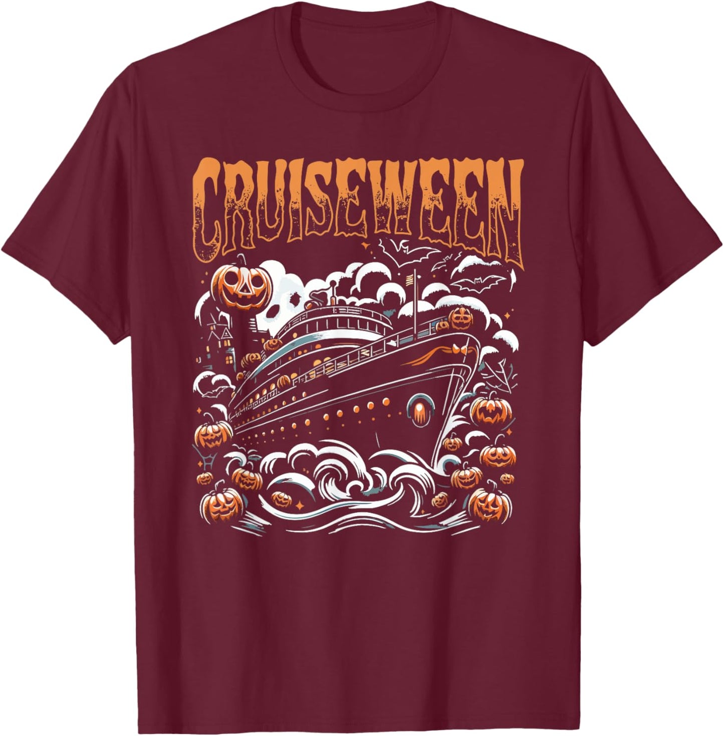 Cruising Designs By MCG.Co Cruiseween Black -Adults & Kids Halloween T-Shirt - T-Shirt | Maroon