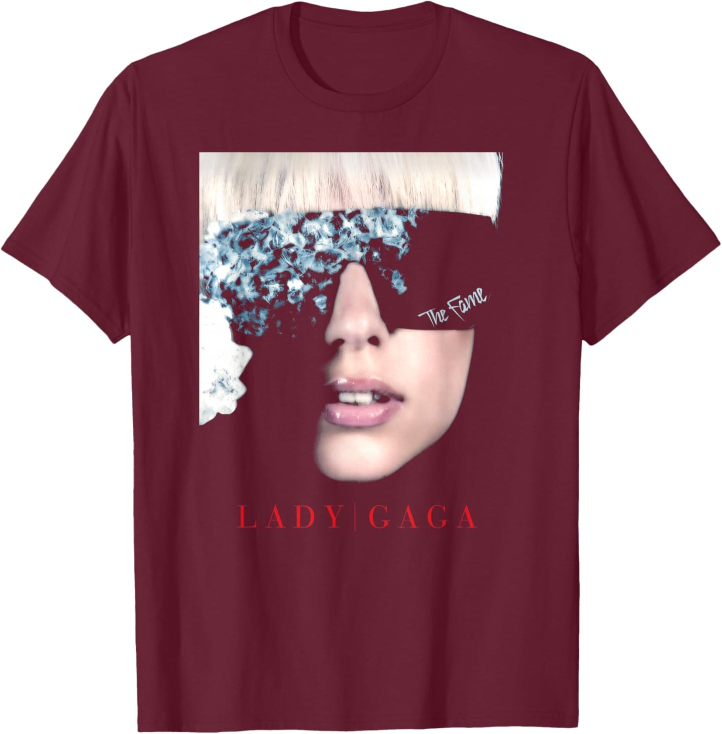 Official Lady Gaga The Fame T-Shirt - T-Shirt | Maroon