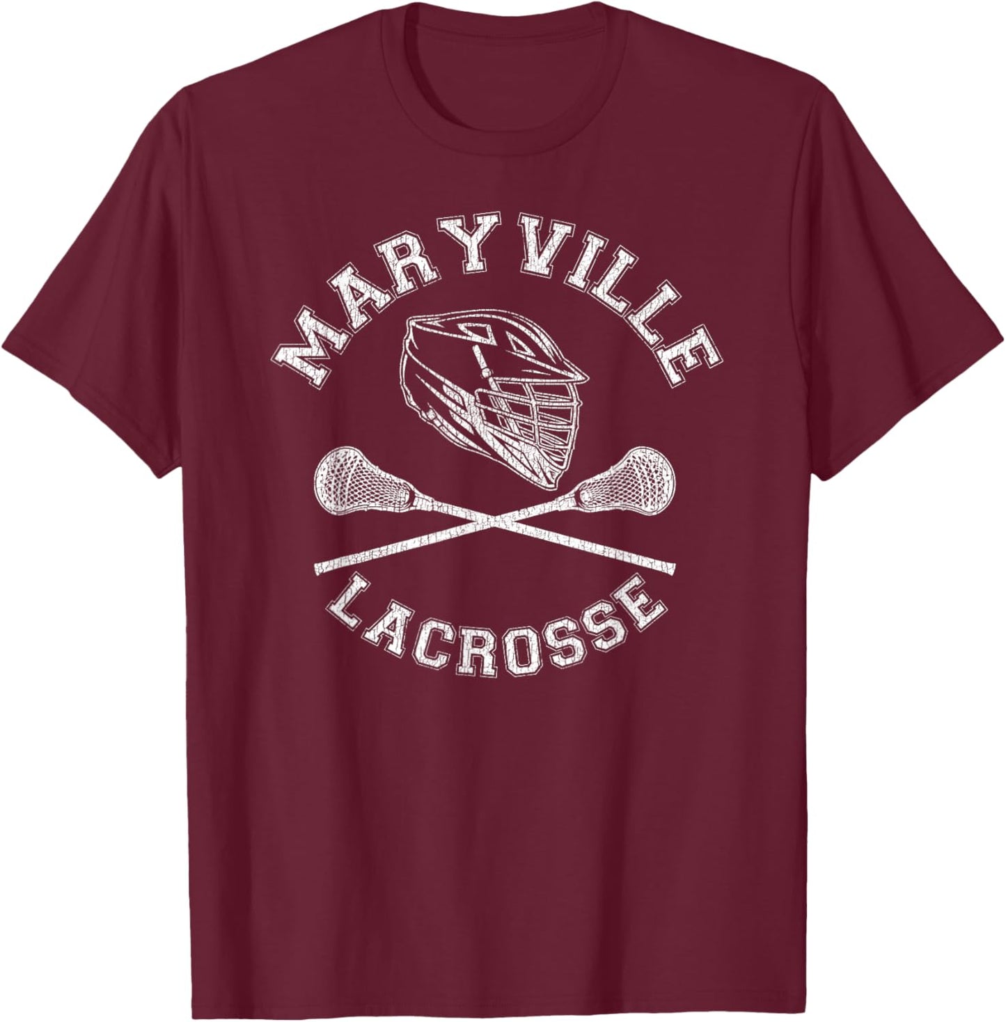 Maryville Lacrosse Vintage Distressed Retro Lax T-Shirt - T-Shirt | Maroon
