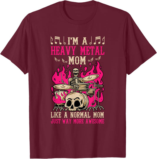I'm A Heavy-metal Mom Hardrock Mother T-Shirt - T-Shirt | Maroon