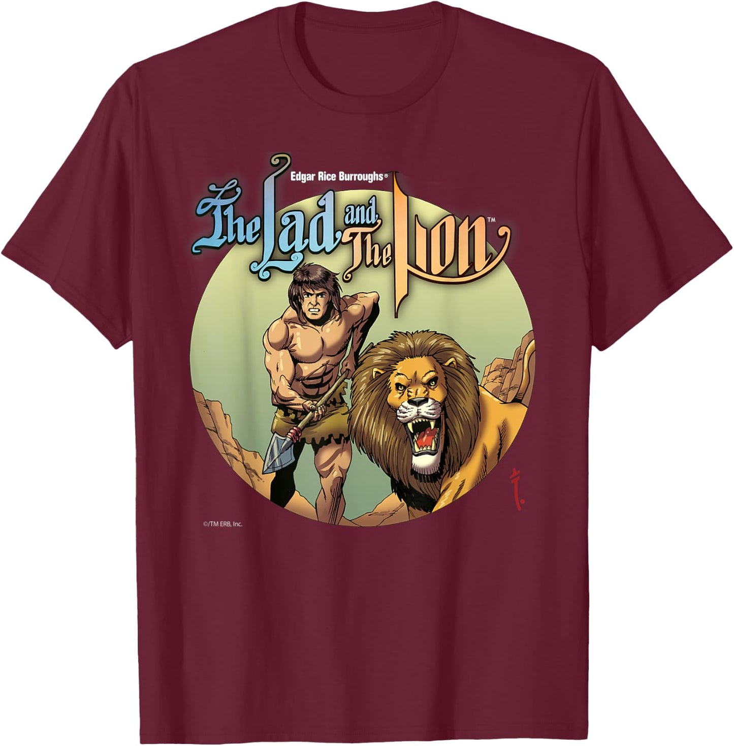 The Lad and the Lion T-Shirt - T-Shirt | Maroon