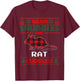 Rat Christmas Pajama Shirt Rat Lovers Ugly Christmas Sweater T-Shirt - T-Shirt | Maroon