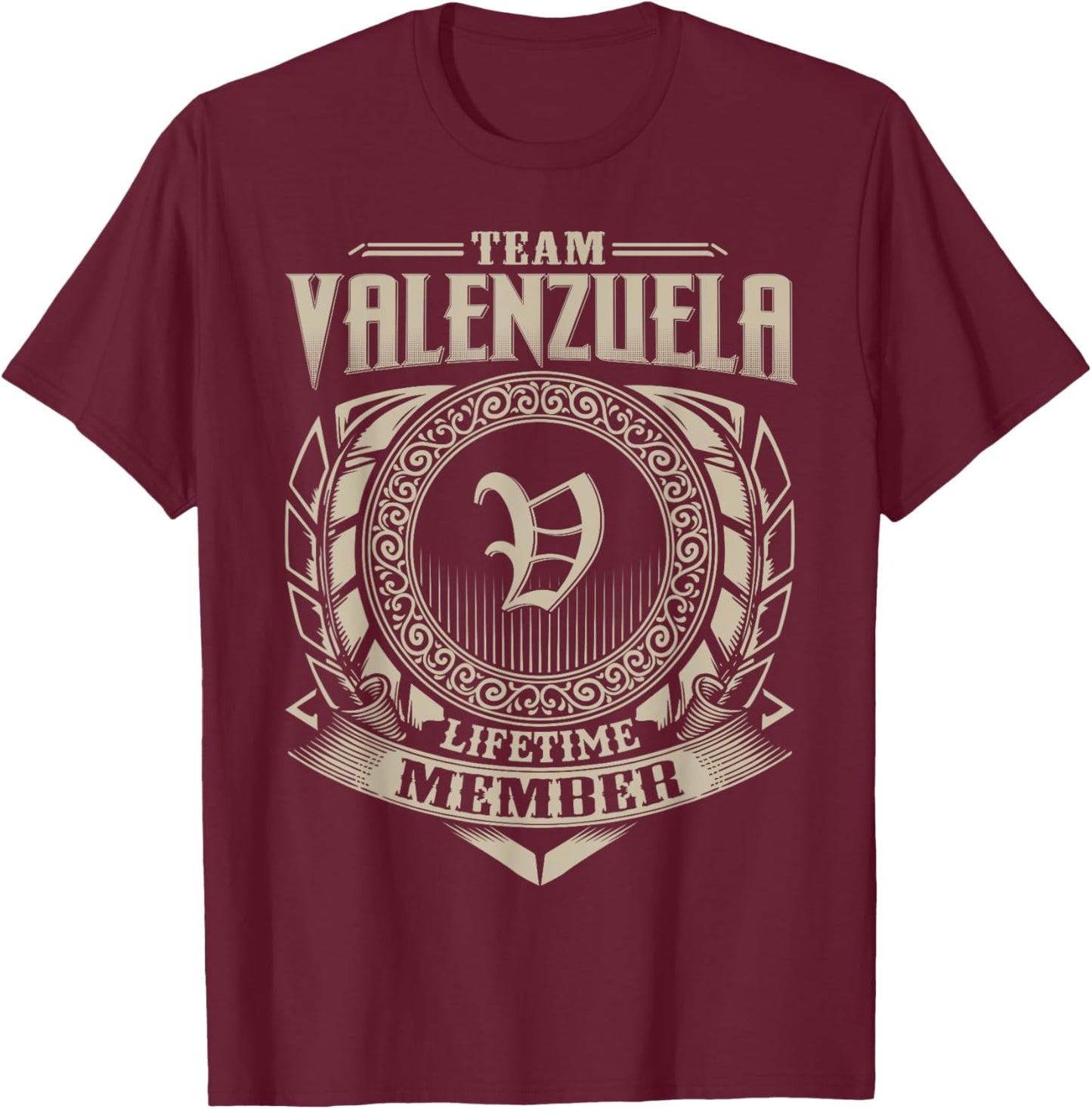 Team VALENZUELA Lifetime Member Surname VALENZUELA Family T-Shirt - T-Shirt | Maroon
