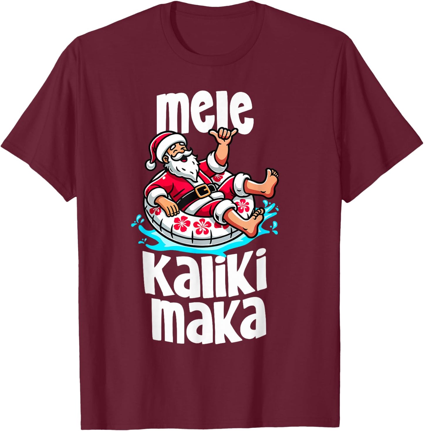 Funny Mele Kalikimaka Family Vacation Hawaiian Christmas T-Shirt - T-Shirt | Maroon