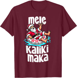Funny Mele Kalikimaka Family Vacation Hawaiian Christmas T-Shirt - T-Shirt | Maroon