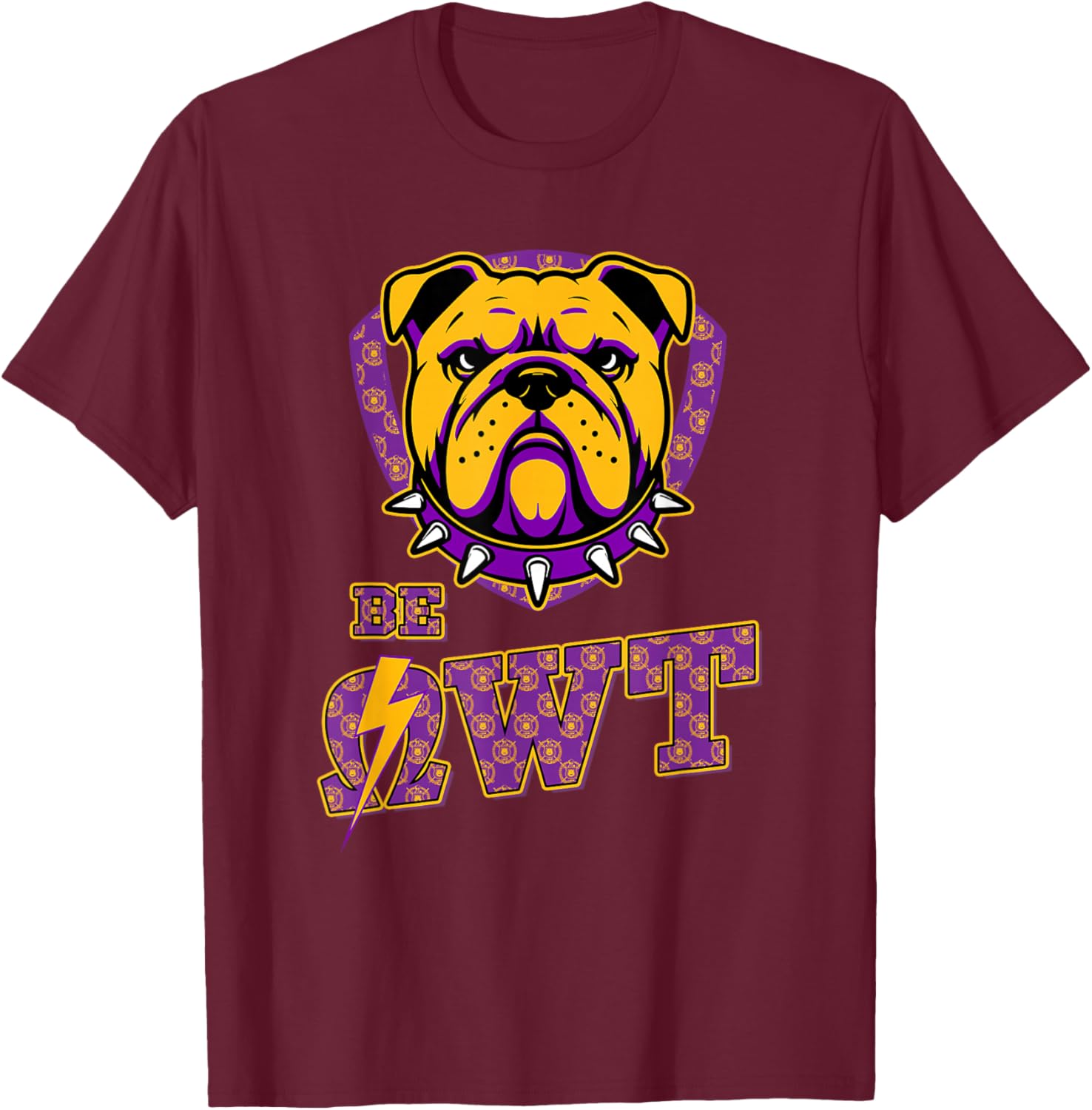 Omega Psi Phi Fraternity Paraphernalia, Be OWT Bulldog T-Shirt - T-Shirt | Maroon