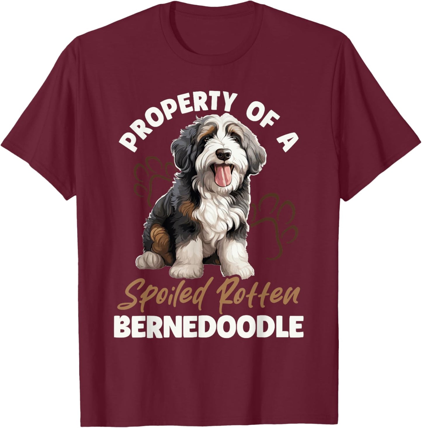 Bernedoodle Dog Breed Pet Property of a spoiled rotten Women Kids T-Shirt - T-Shirt | Maroon