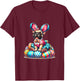 Funny Easter Day French bulldog Bunny Costume Women Kids T-Shirt - T-Shirt | Maroon