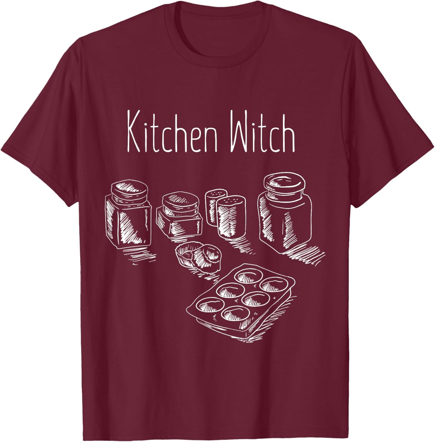 Funny Herbalist Kitchen Witch Halloween Cooking Chef Gift T-Shirt - T-Shirt | Maroon