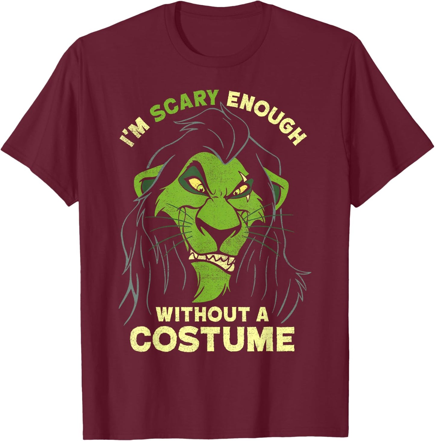 Disney The Lion King Scar Scary Enough Halloween T-Shirt - T-Shirt | Maroon