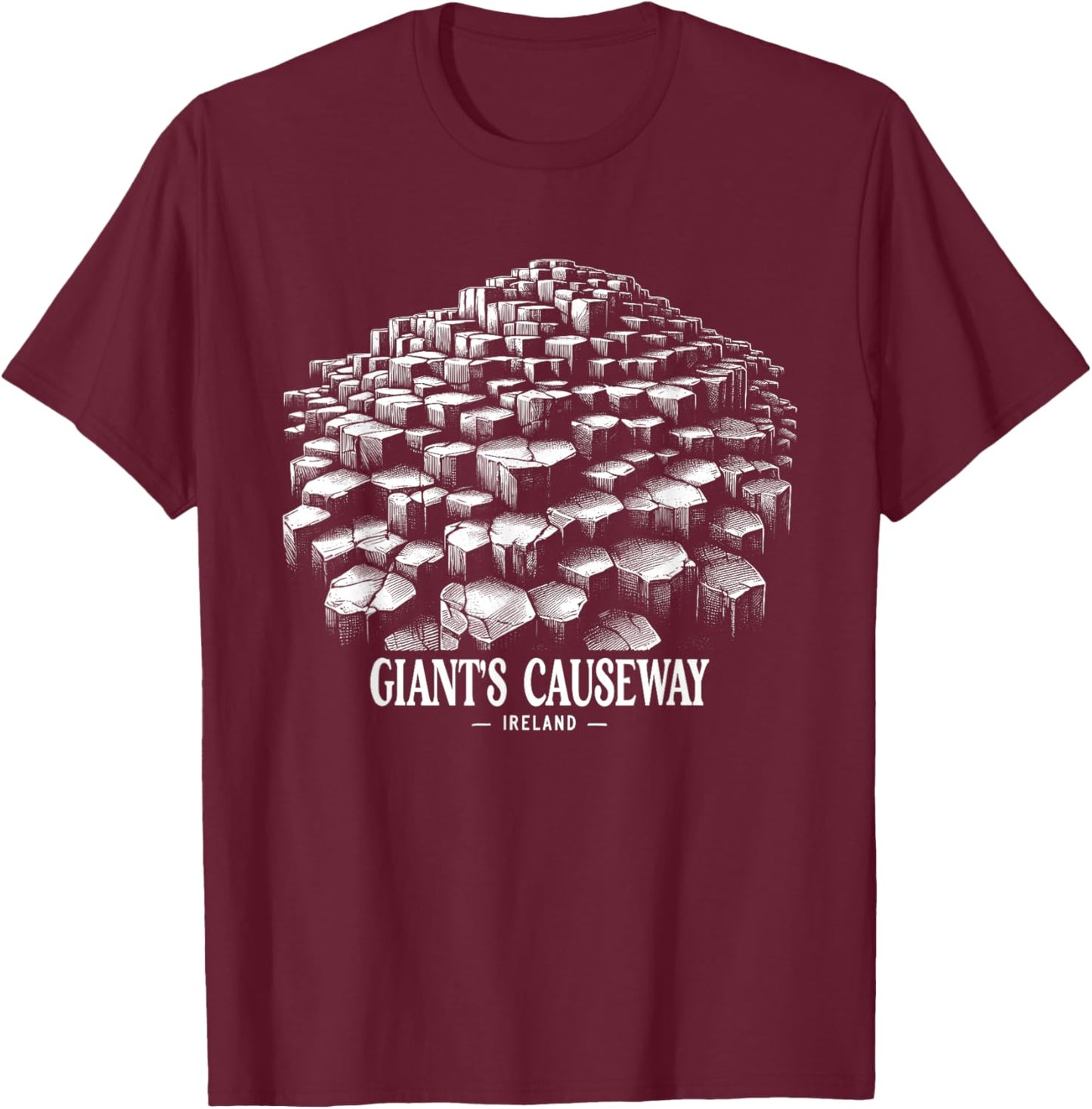 Giant’s Causeway Ireland Travel T-Shirt - T-Shirt | Maroon