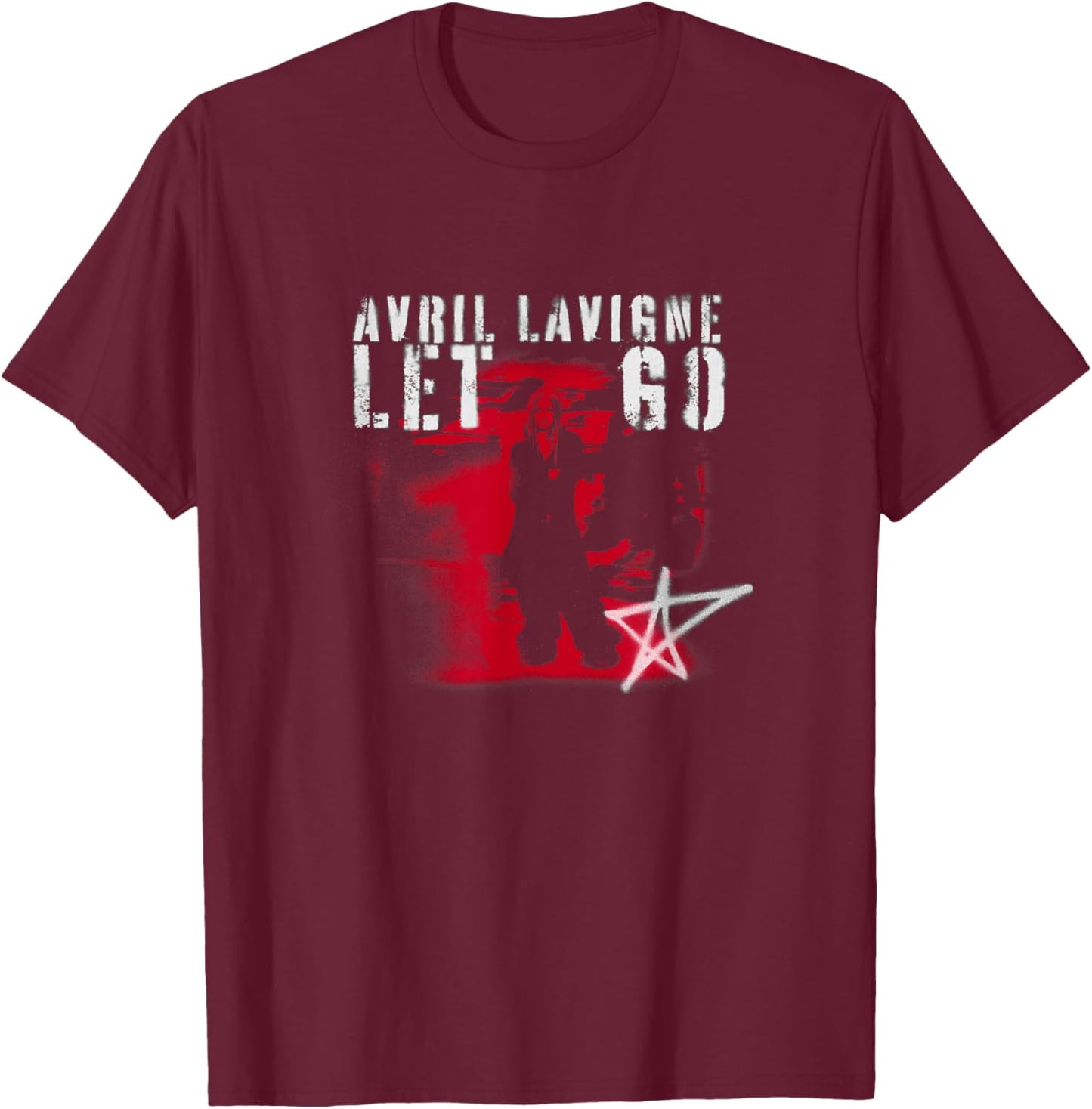 Official Avril Lavigne Let Go Spraypaint T-Shirt - T-Shirt | Maroon