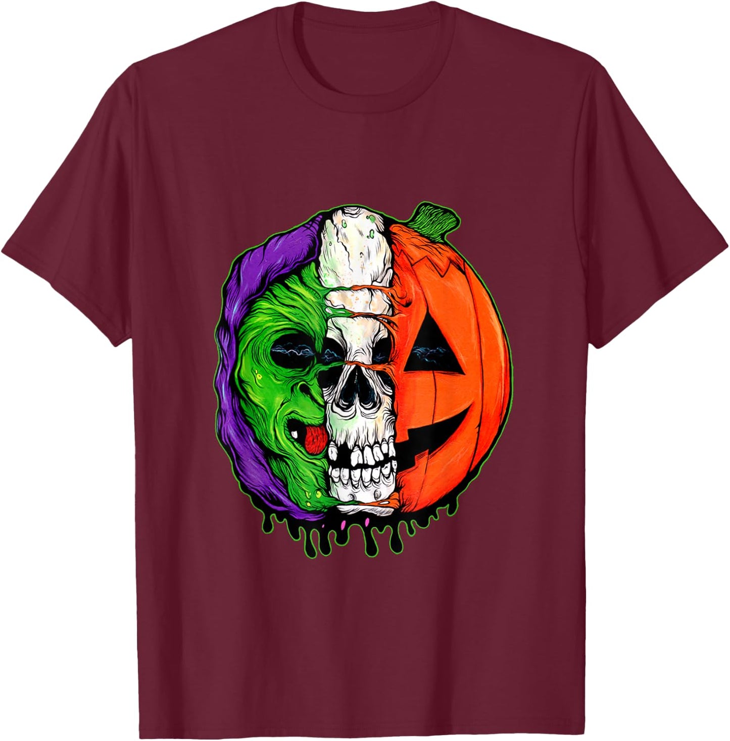 Halloween III Silver Shamrock Masks Here For The Candy T-Shirt - T-Shirt | Maroon