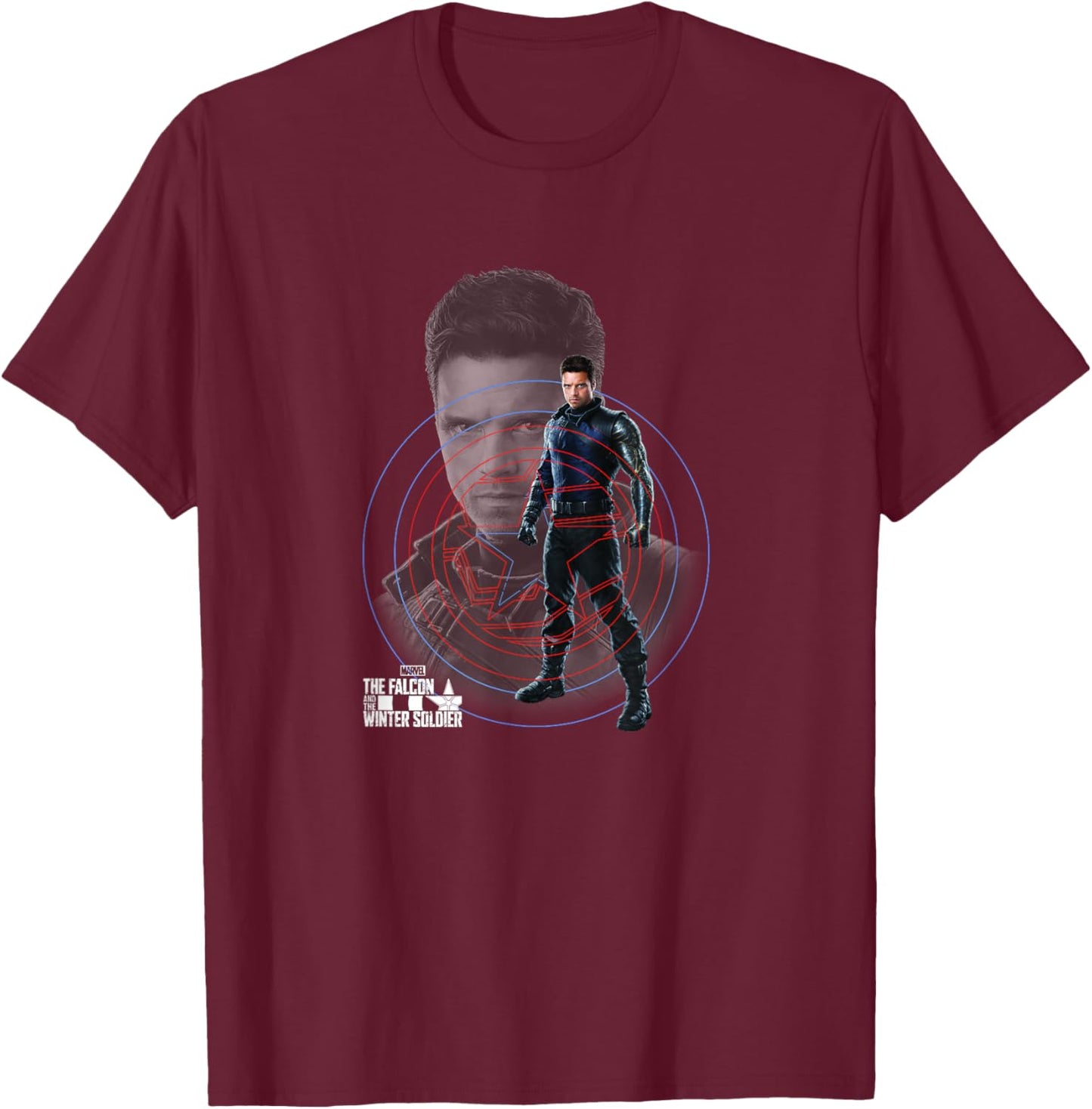 Marvel The Falcon And The Winter Soldier Bucky Collage T-Shirt - T-Shirt | Maroon