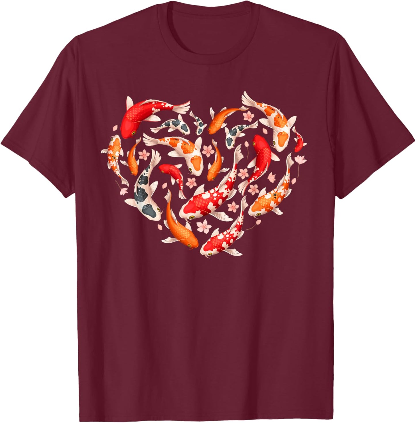Cool Koi Fish Women Japan Fishing Japanese Koi Lover T-Shirt - T-Shirt | Maroon