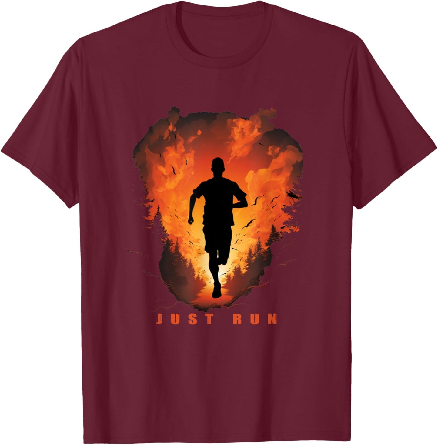 Just Run Cross Country Running Jogging XC Runner Marathoner T-Shirt - T-Shirt | Maroon