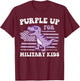 Purple Up For Military Kids Military Child Month Dino Boys T-Shirt - T-Shirt | Maroon