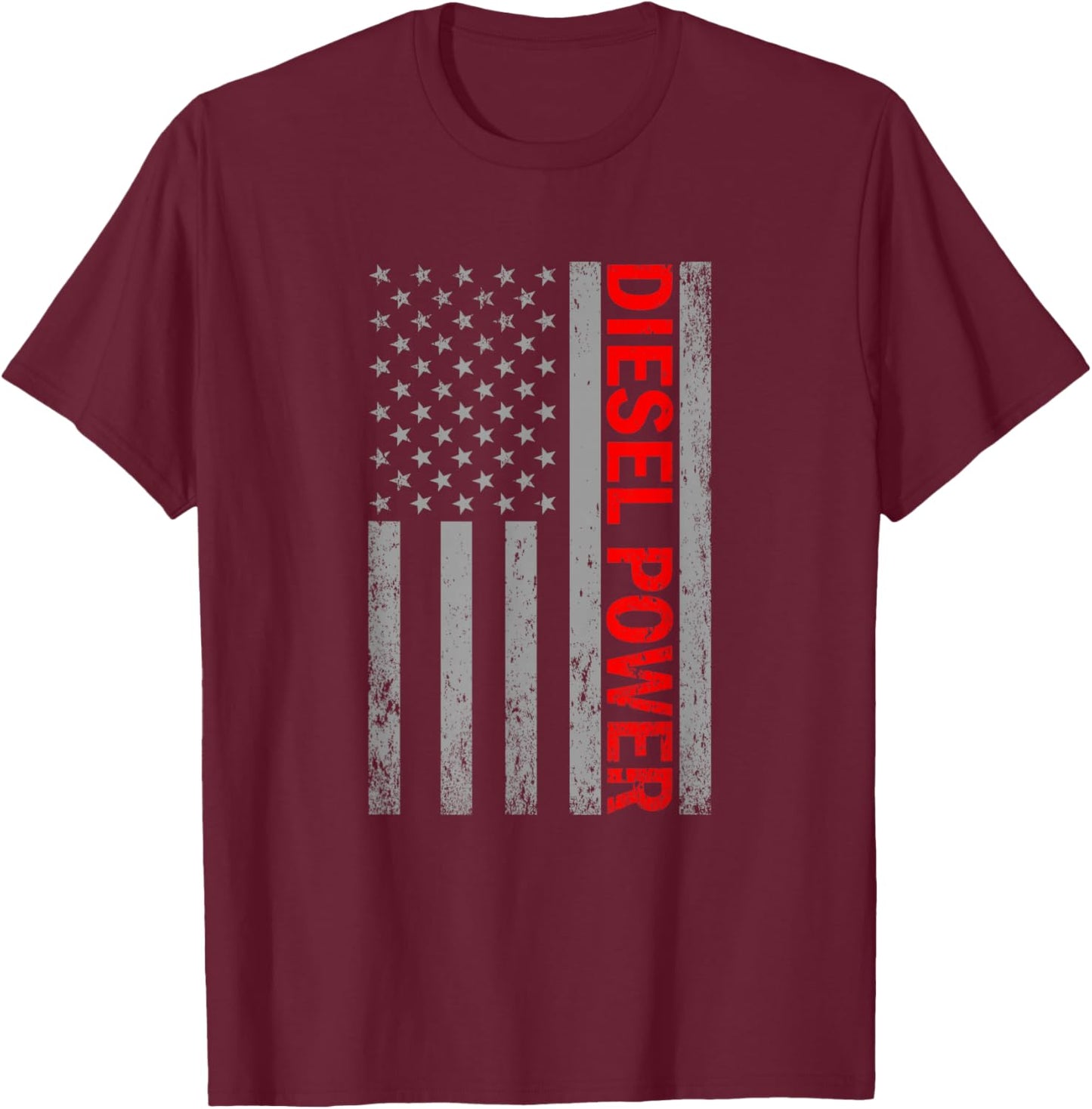 Diesel Power USA Flagge Truck Turbo Brothers Mechaniker T-Shirt - T-Shirt | Maroon